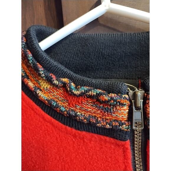 Tundra Sport Mens Large Red 1/4 Zip Fleece Jacket Pullover Fair Isle Canada - Picture 2 of 10